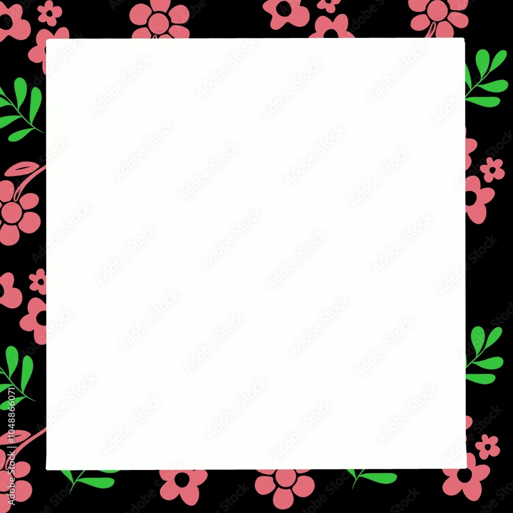 Obraz premium frame with flowers