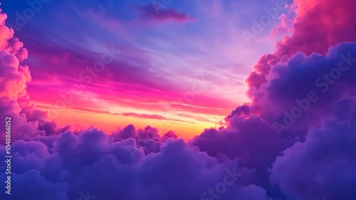 Breathtaking Sunset Above Fluffy Clouds