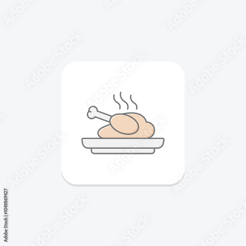 Food Meal lineal color icon , vector, pixel perfect, illustrator file