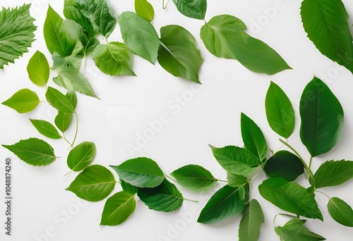 Leaf background photo frame
