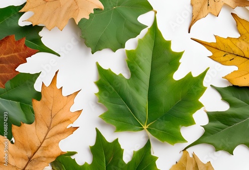 Leaf background photo frame
