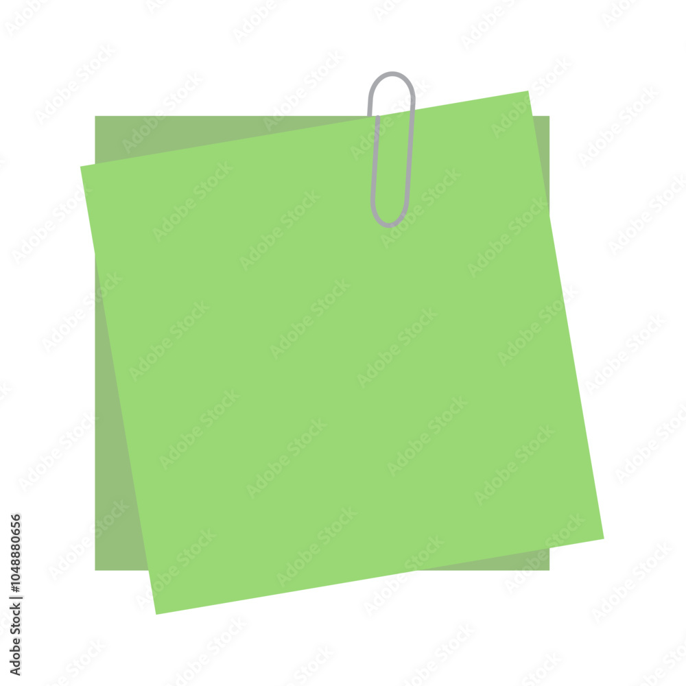 Note Paper vector on white background. Post it and paper clip. Note Paper vector on white background. Post it and paper clip.