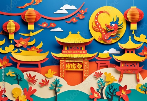Paper pictures of Chinese festivals