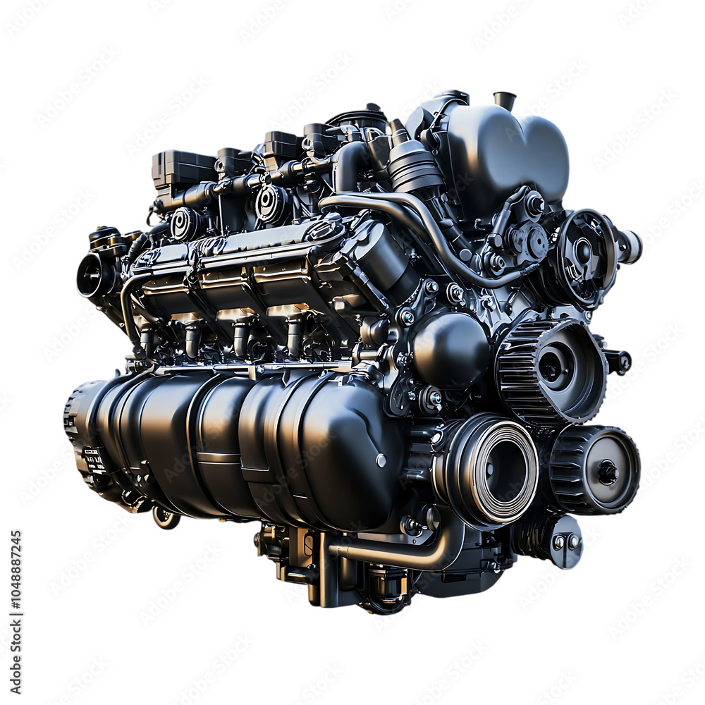 Modern Car engines on transparent background. Ai generative