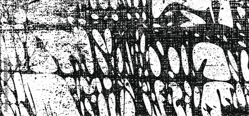 Echoes of chaos, distorted harmony in black and white abstract line art overlay background in monochrome.