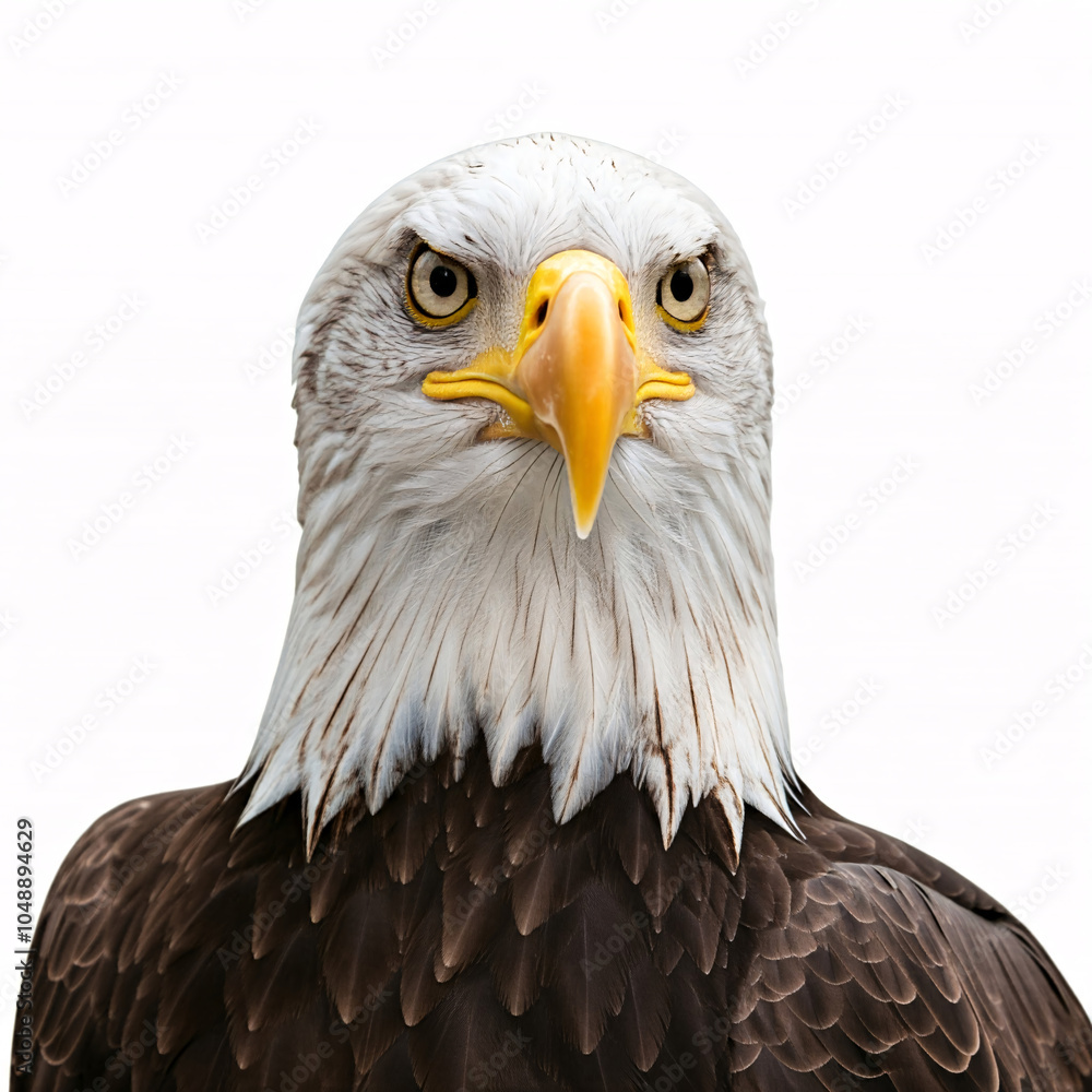 close up portrait of an american bald eagle with yellow beak and dark brown feathers close up portrait of an american bald eagle with yellow beak and dark brown feathers