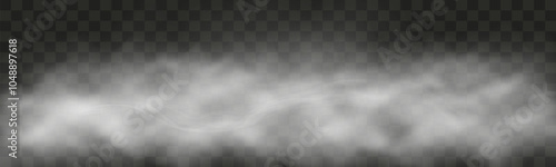 Realistic smoke, vape, fog, smog. Illustration of smoke on a transparent background.	