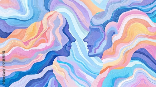 Exploring Emotional Depth Through Colorful Abstract Portraits: A Journey of Expression and Connection