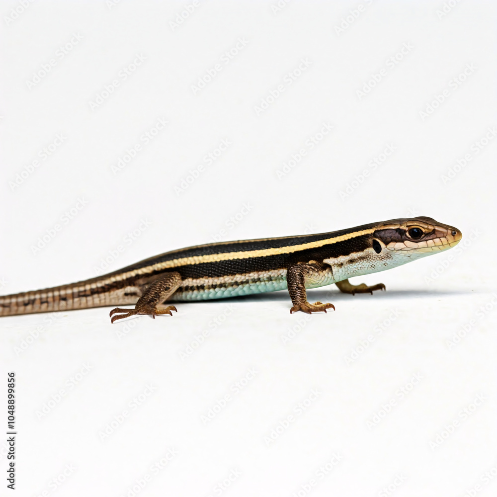 striped lizard on white background striped lizard on white background