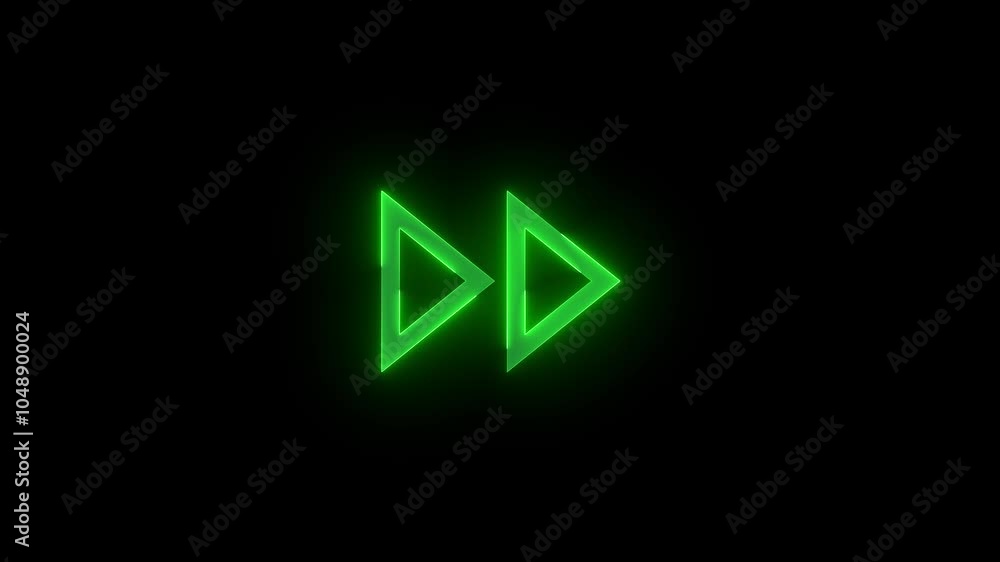 Fast forward stroke icon glowing neon animation