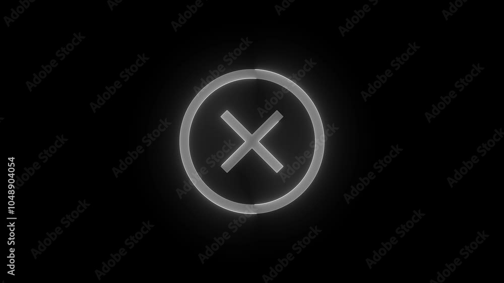 Error badge badge stroke icon glowing neon animation Error badge badge stroke icon glowing neon animation