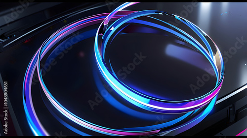 Abstract background with colorful glass effect, 3d render.