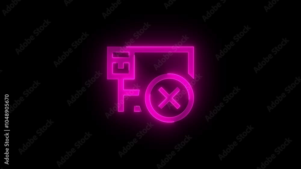 Ethernet error stroke icon glowing neon animation Ethernet error stroke icon glowing neon animation