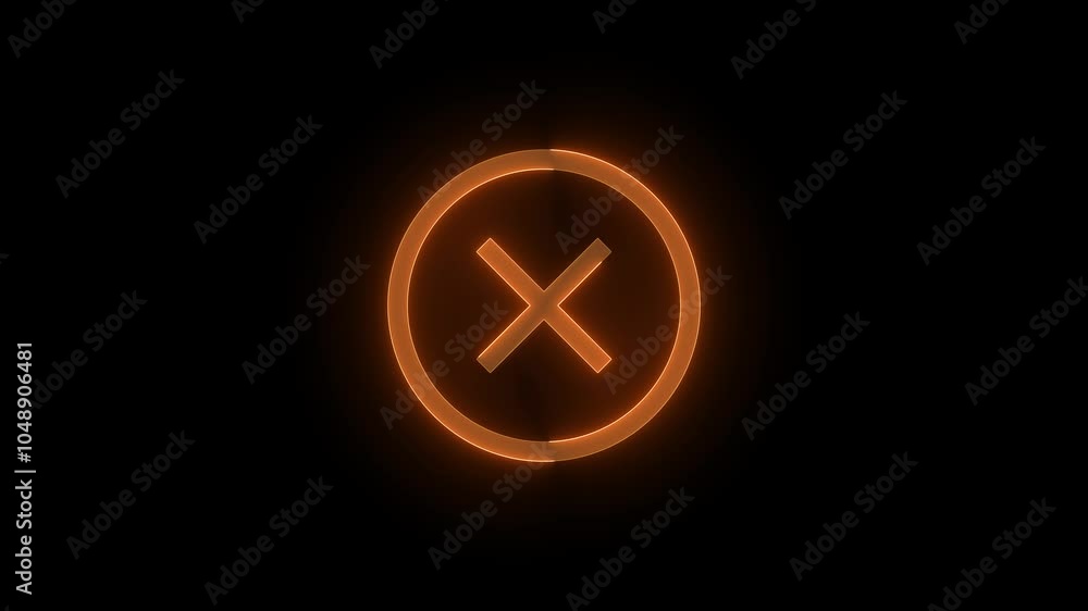Error badge badge stroke icon glowing neon animation Error badge badge stroke icon glowing neon animation