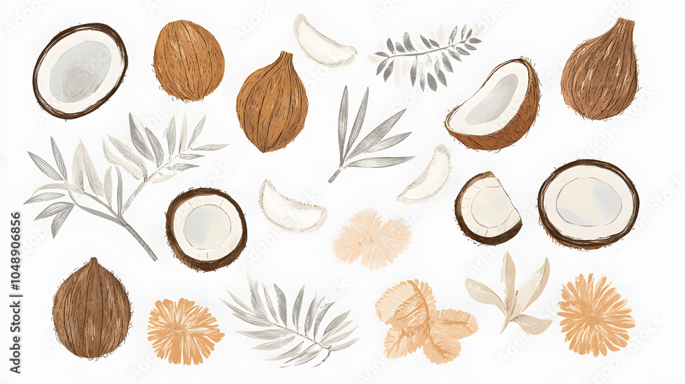 coconut on white background coconut on white background