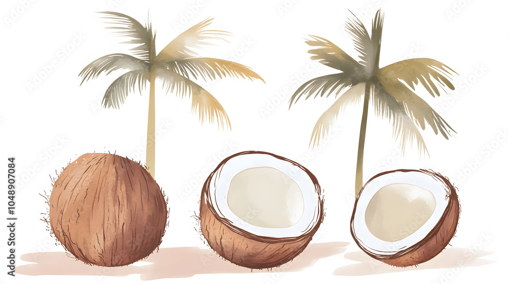 Obraz premium coconut on white background