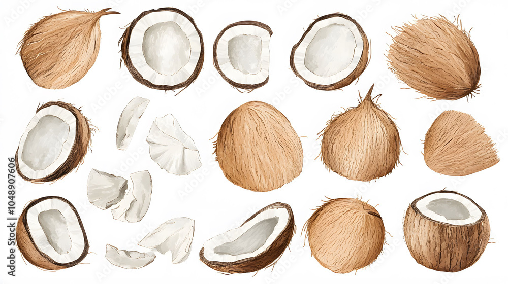 coconut on white background coconut on white background