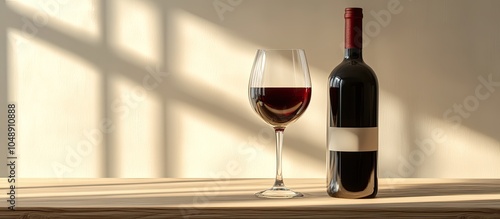 Red wine in a glass alongsi...