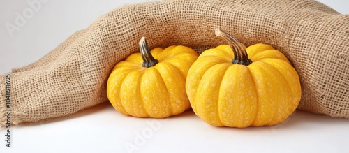 Yellow orange pumpkins in b...