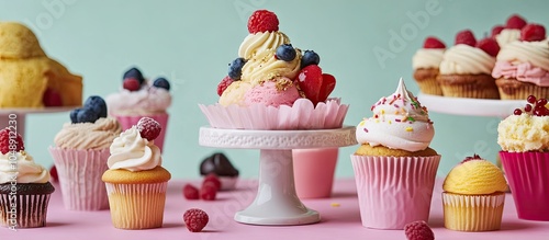 Desserts ice cream and cupc...