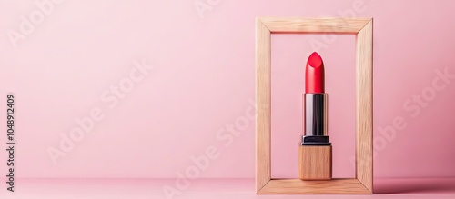Lipstick cosmetic in a wood...