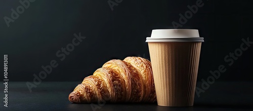Paper cup of hot coffee wit...