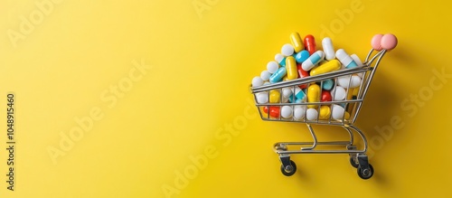 Shopping cart filled with m...