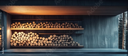 Log storage area. with copy...