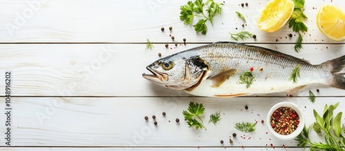 Seabass with spices Seafood...