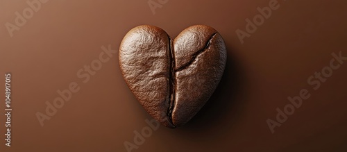 Heart shaped coffee bean on...