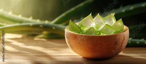 Cut aloe vera stem and gel ...