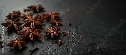 Star anise on a black surfa...