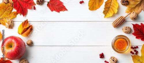 Bright autumn leaves walnut...