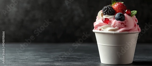 A cup filled with ice cream...