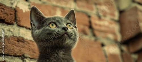 Close up portrait of a gray...
