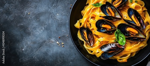 Pasta with mussels tagliate...