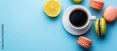 Multicolored macaroons alon...