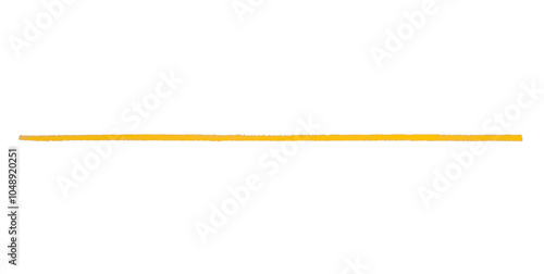 Isolated yellow pencil line on transparent background.