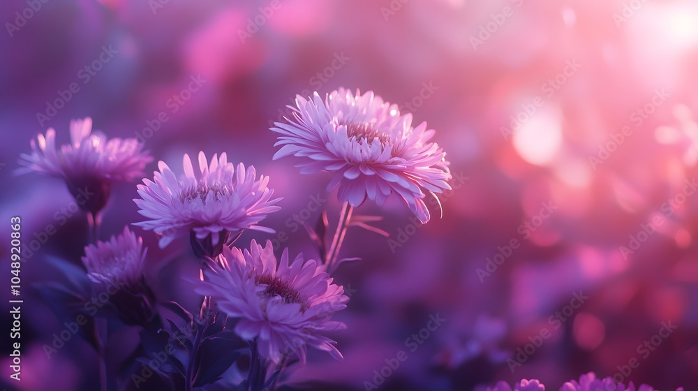 Purple flowers of asters in the garden. Selective focus Purple flowers of asters in the garden. Selective focus
