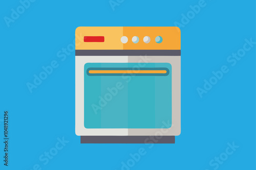  Dishwasher vector art illustration.