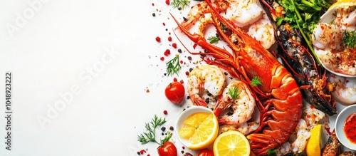Fresh seafood dishes on a w...