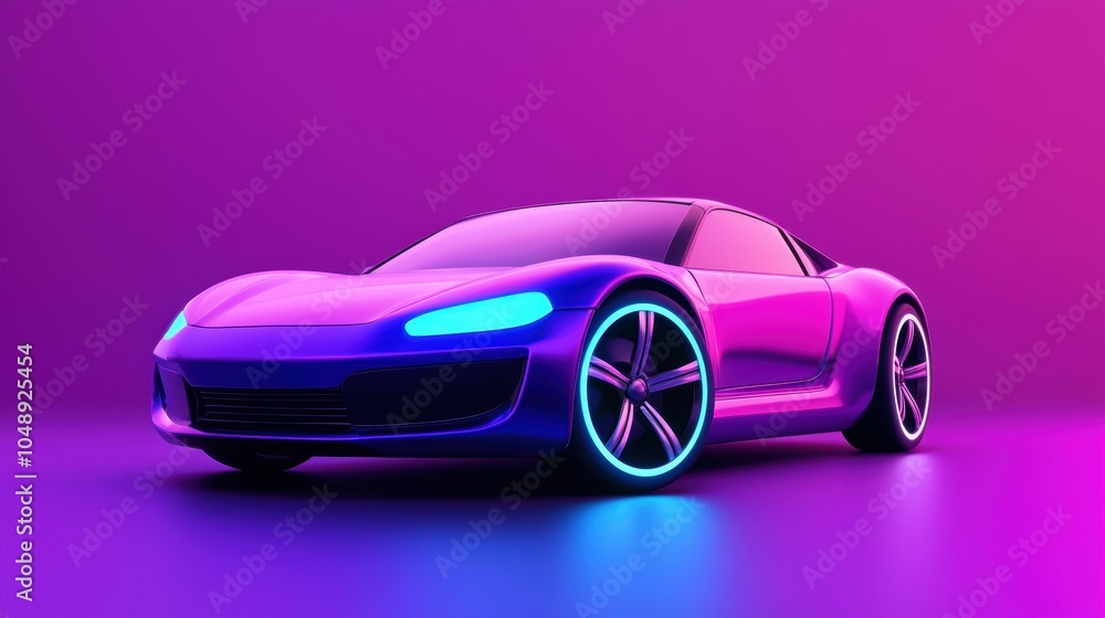 3D render of a futuristic car with sleek lines, aerodynamic shape, and glowing lights, highlighting its innovative design 3D render of a futuristic car with sleek lines, aerodynamic shape, and glowing lights, highlighting its innovative design
