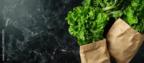 Organic green vegetables in...