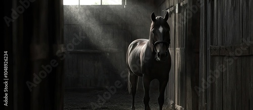 Horse in the barn. with cop...