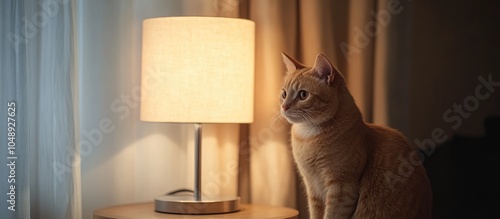 Adorable cat sitting on a t...