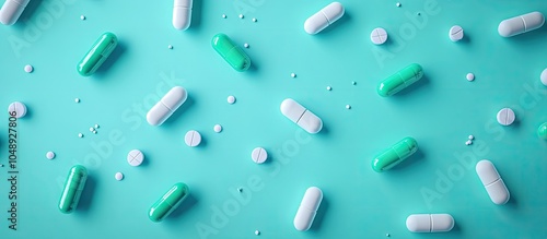Green and white pills or ca...