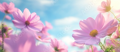 Pink cosmos flowers bloomin...
