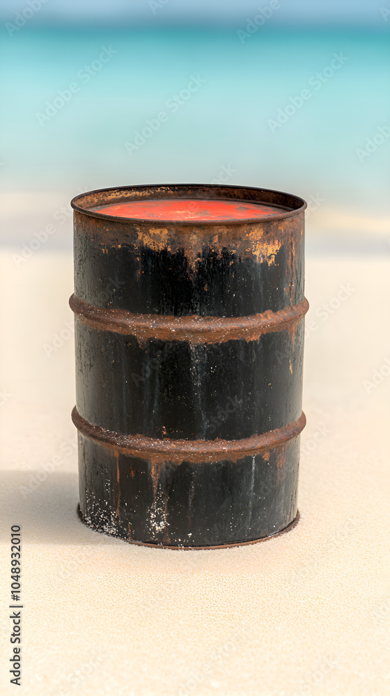 Naklejka premium Black oil barrels