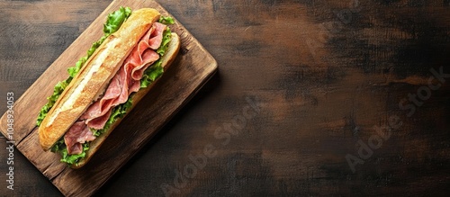 Ham sandwich baguette with ...