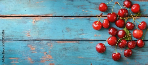 sour cherry fruits on a wea...